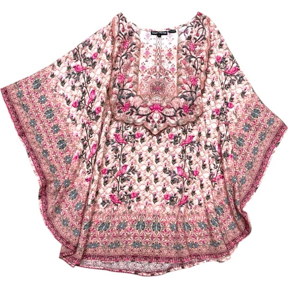 Tolani Collection Narissa Beige Pink Floral Tunic Kimono Top Large Petite, NWT - Picture 9 of 9